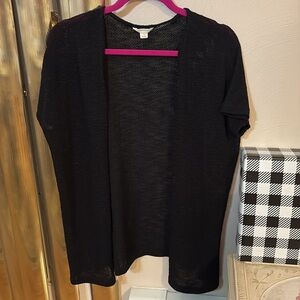 NWOT Aeropostale black open cardigan with side slits, sz S, relaxed fit